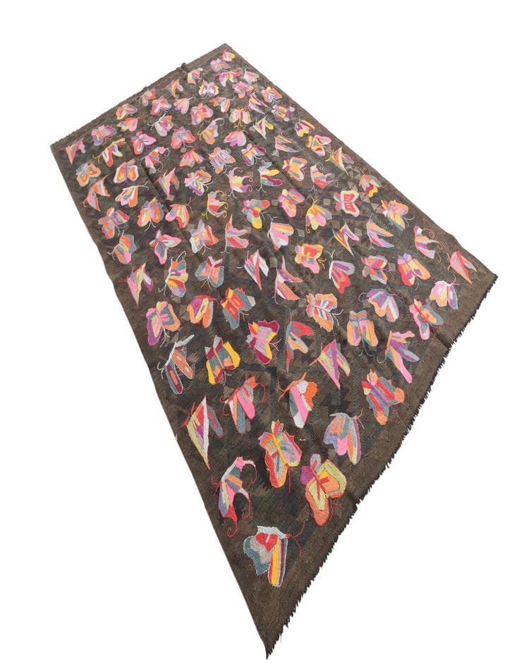 Detail image of  6' 3 x 9' 5  Hand Woven Kilim Suzani Wool Rug