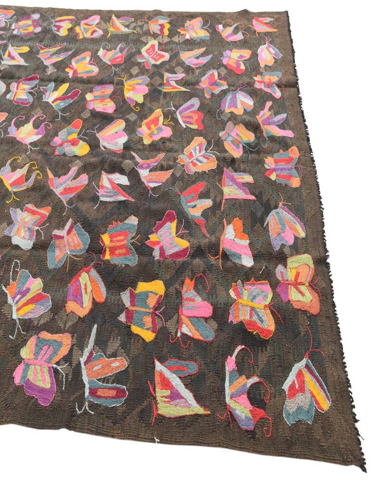 Detail image of  6' 3 x 9' 5  Hand Woven Kilim Suzani Wool Rug