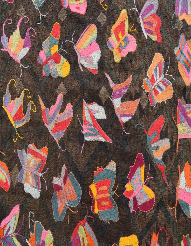 Detail image of  6' 3 x 9' 5  Hand Woven Kilim Suzani Wool Rug