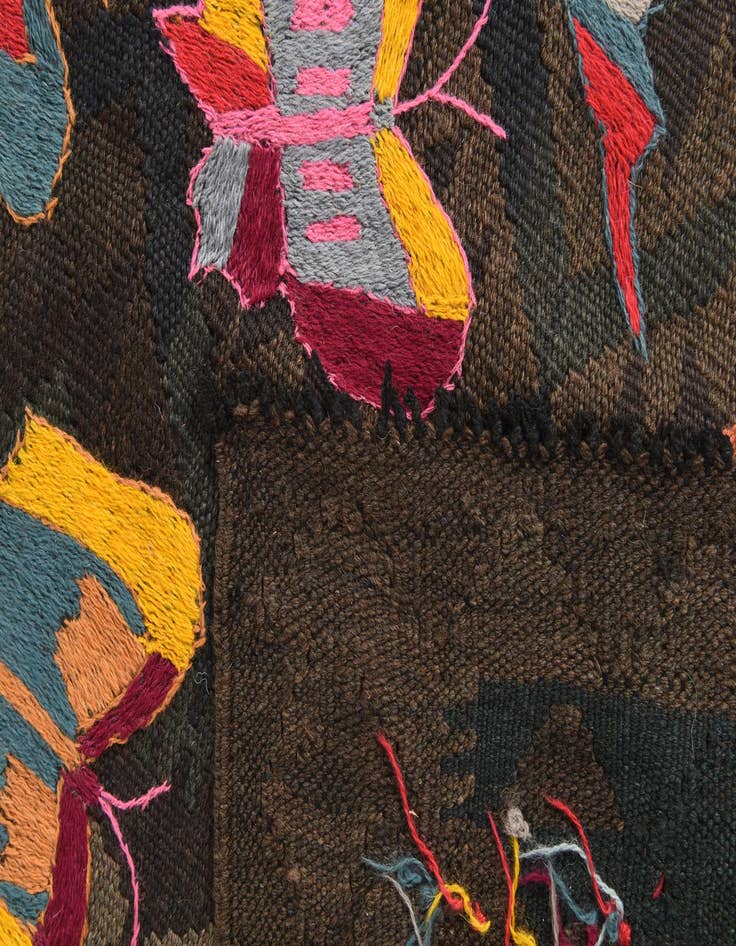 Detail image of  6' 3 x 9' 5  Hand Woven Kilim Suzani Wool Rug