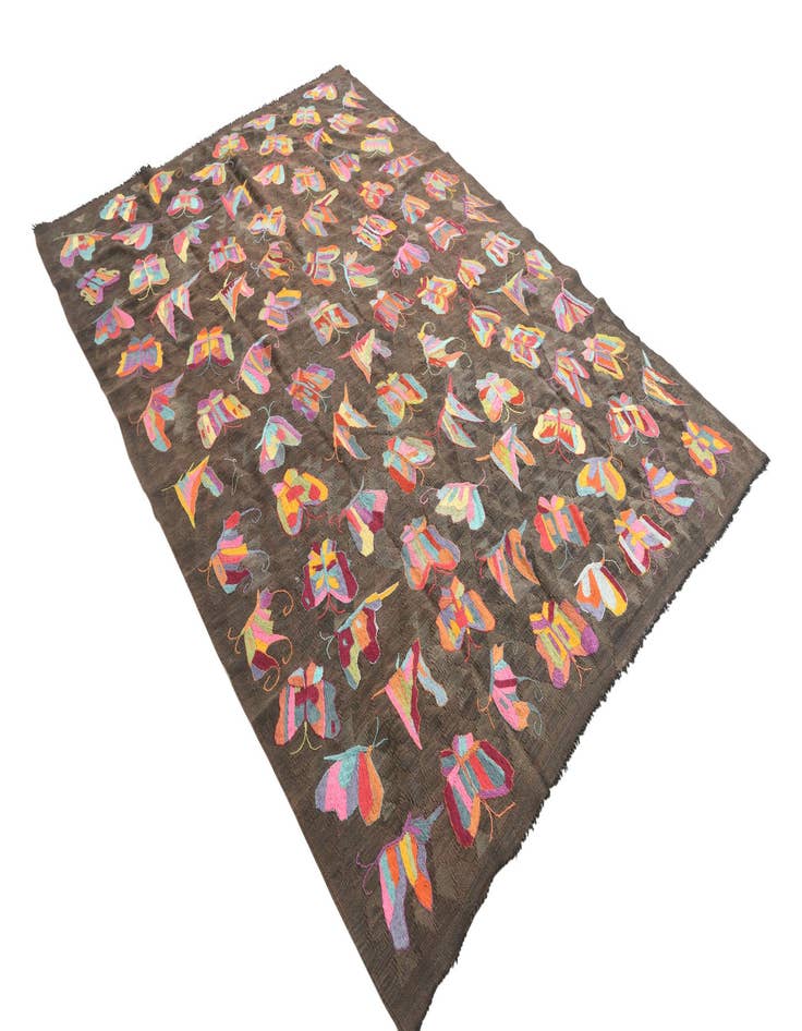 Detail image of  6' 5 x 9' 1  Hand Woven Kilim Suzani Wool Rug