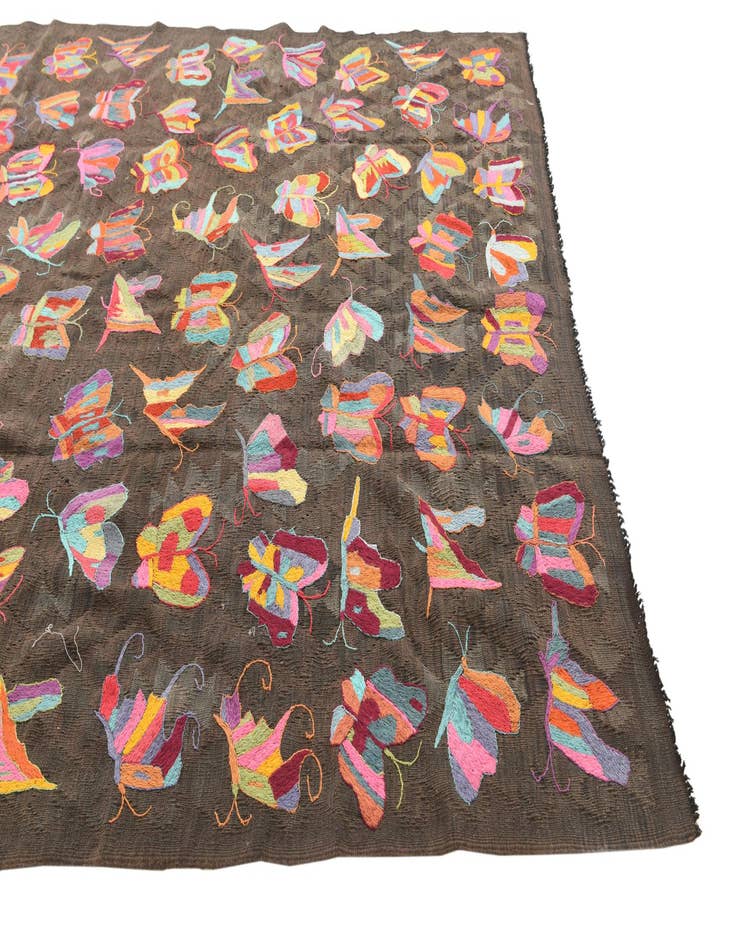 Detail image of  6' 5 x 9' 1  Hand Woven Kilim Suzani Wool Rug