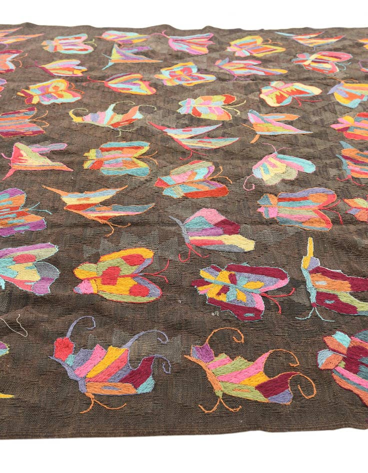 Detail image of  6' 5 x 9' 1  Hand Woven Kilim Suzani Wool Rug