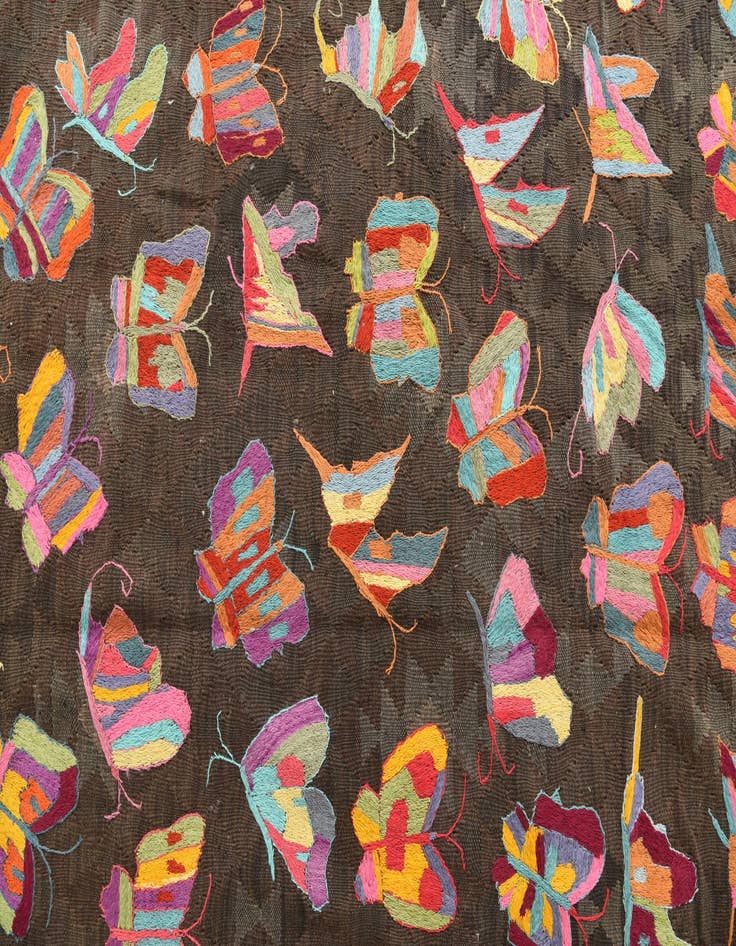 Detail image of  6' 5 x 9' 1  Hand Woven Kilim Suzani Wool Rug