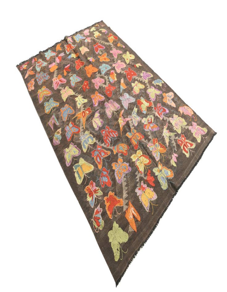 Detail image of  5' 4 x 7' 10  Hand Woven Kilim Suzani Wool Rug