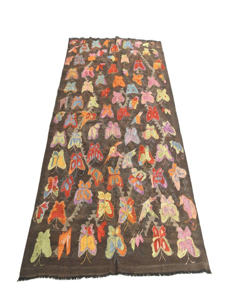 Detail image of  5' 4 x 7' 10  Hand Woven Kilim Suzani Wool Rug