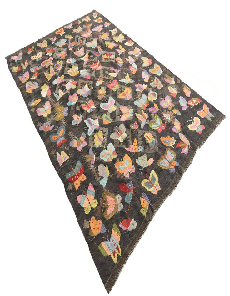 Detail image of  6' 4 x 9' 5  Hand Woven Kilim Suzani Wool Rug