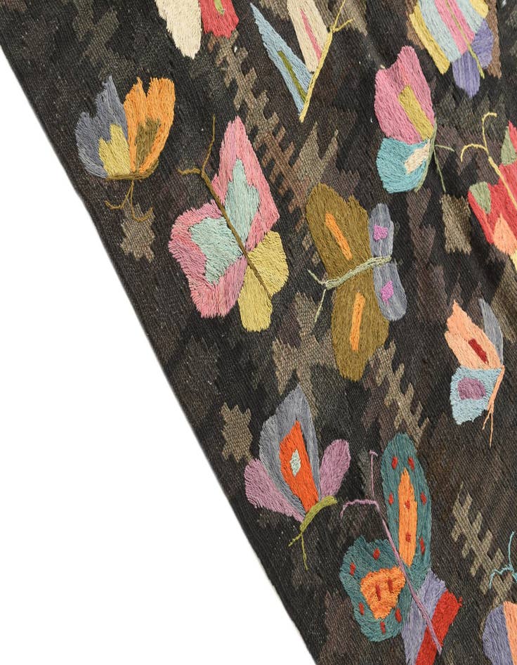 Detail image of  6' 4 x 9' 5  Hand Woven Kilim Suzani Wool Rug