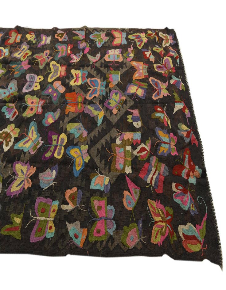 Detail image of  5' 10 x 9' 10  Hand Woven Kilim Suzani Wool Rug