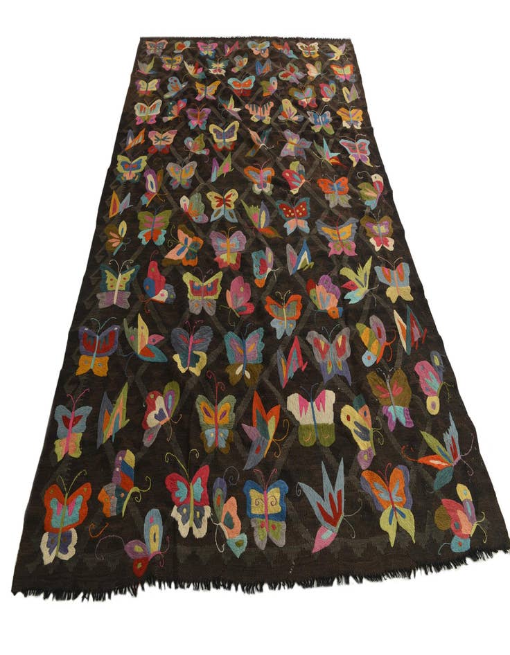 Detail image of  6' 4 x 9' 6  Hand Woven Kilim Suzani Wool Rug