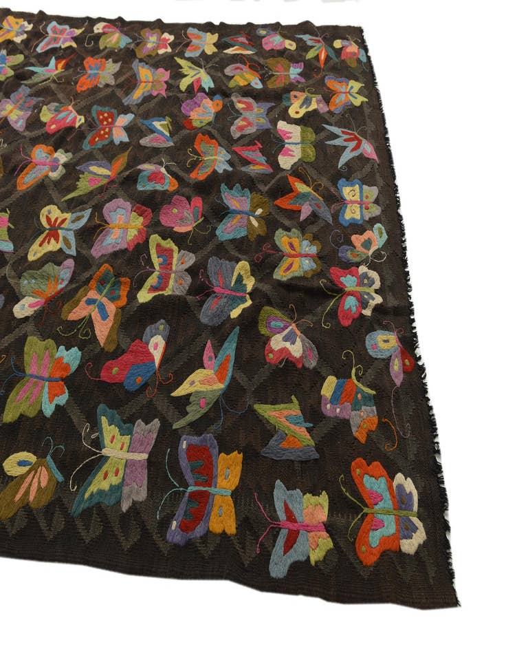 Detail image of  6' 4 x 9' 6  Hand Woven Kilim Suzani Wool Rug