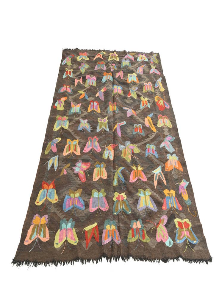 Detail image of  5' 5 x 7' 9  Hand Woven Kilim Suzani Wool Rug