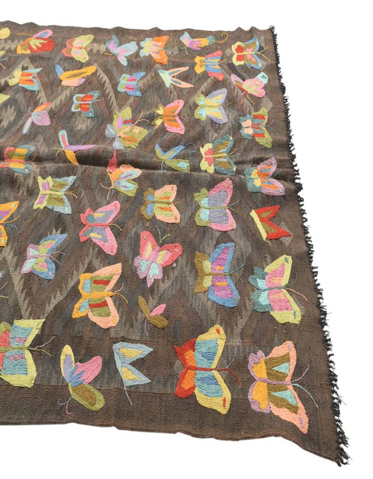 Detail image of  5' 5 x 7' 9  Hand Woven Kilim Suzani Wool Rug