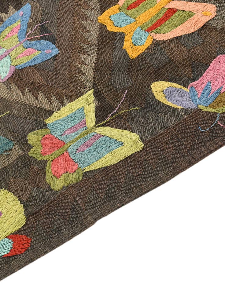 Detail image of  5' 5 x 7' 9  Hand Woven Kilim Suzani Wool Rug
