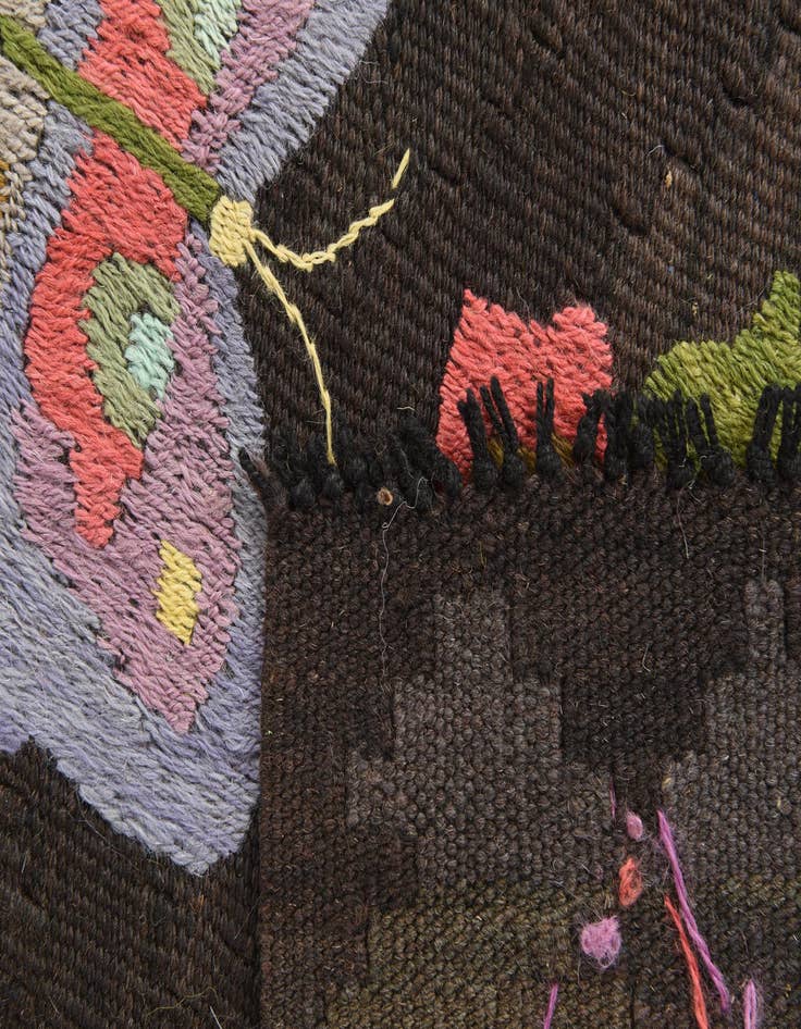 Detail image of  5' x 6' 4  Hand Woven Kilim Suzani Wool Rug