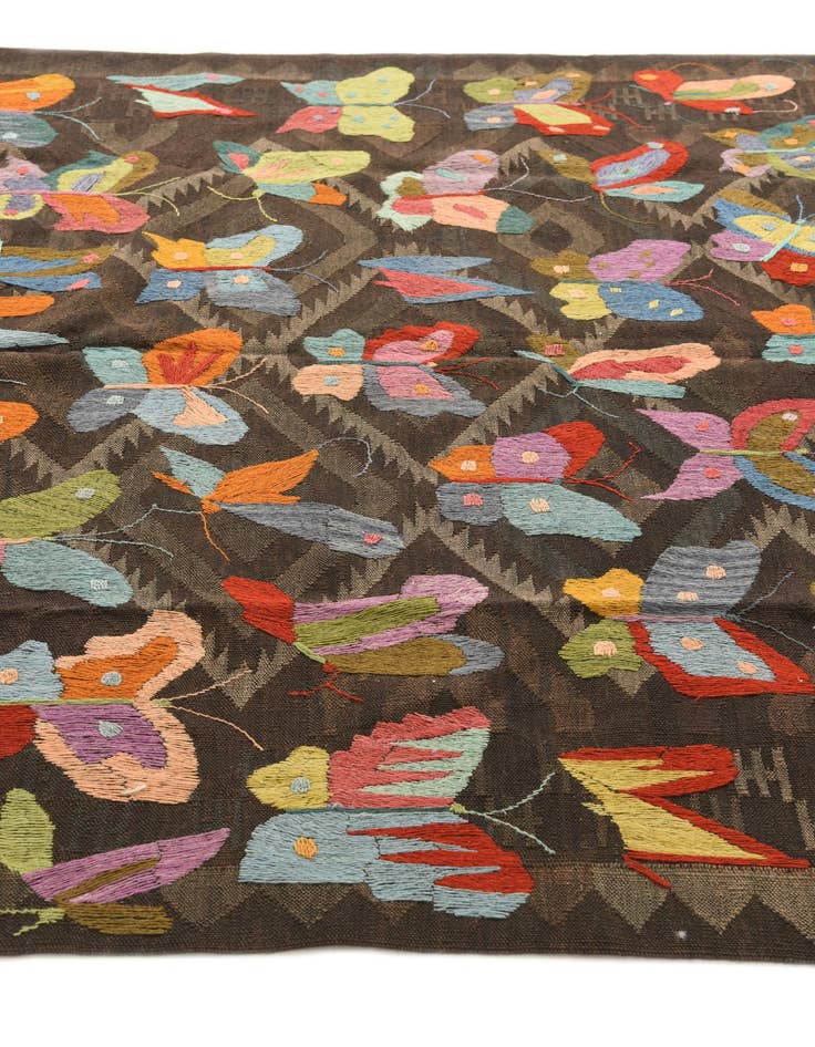 Detail image of  5' 5 x 7' 8  Hand Woven Kilim Suzani Wool Rug