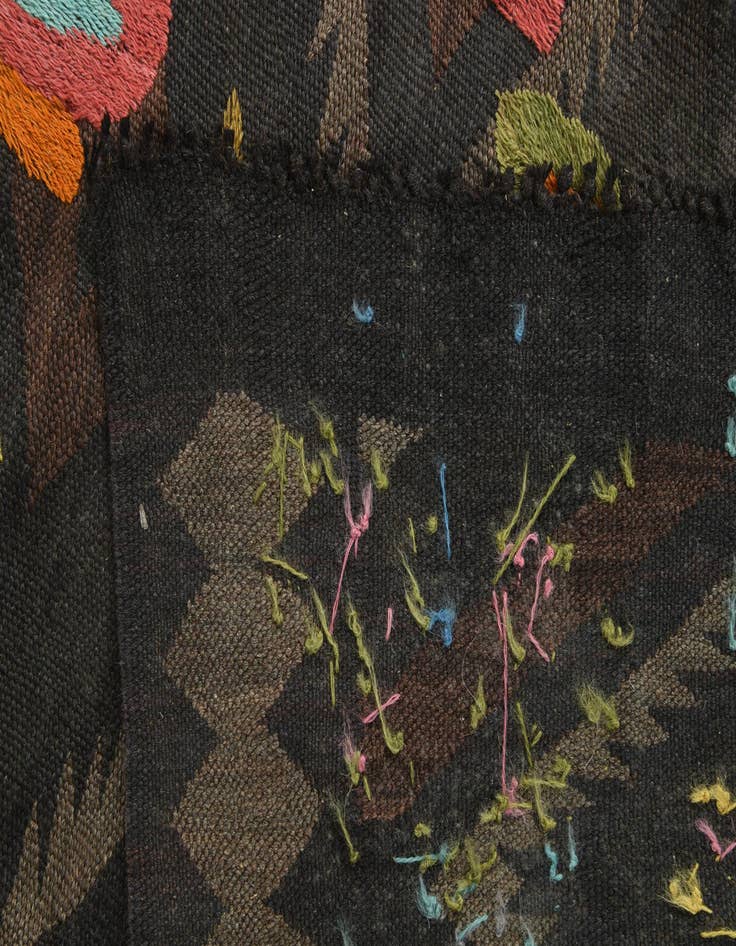 Detail image of  5' 1 x 7' 9  Hand Woven Kilim Suzani Wool Rug