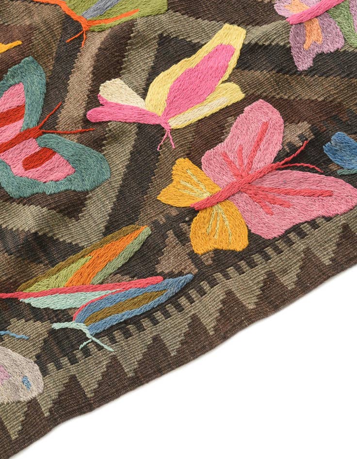 Detail image of  5' 4 x 7' 10  Hand Woven Kilim Suzani Wool Rug