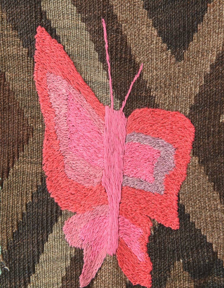 Detail image of  5' 4 x 7' 10  Hand Woven Kilim Suzani Wool Rug