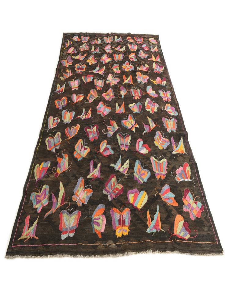 Detail image of  6' 8 x 9' 6  Hand Woven Kilim Suzani Wool Rug