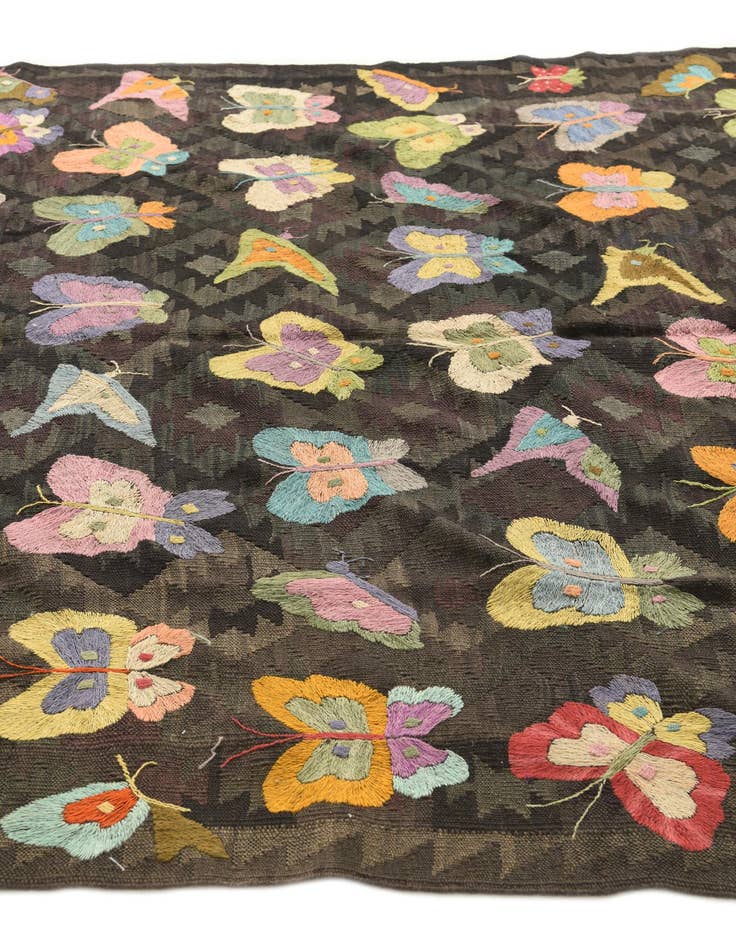 Detail image of  6' 1 x 8' 10  Hand Woven Kilim Suzani Wool Rug