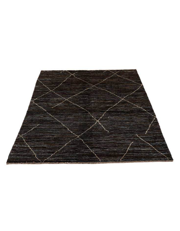 Detail image of  4' 7 x 6' 5  Hand Knotted Moroccan Wool Rug