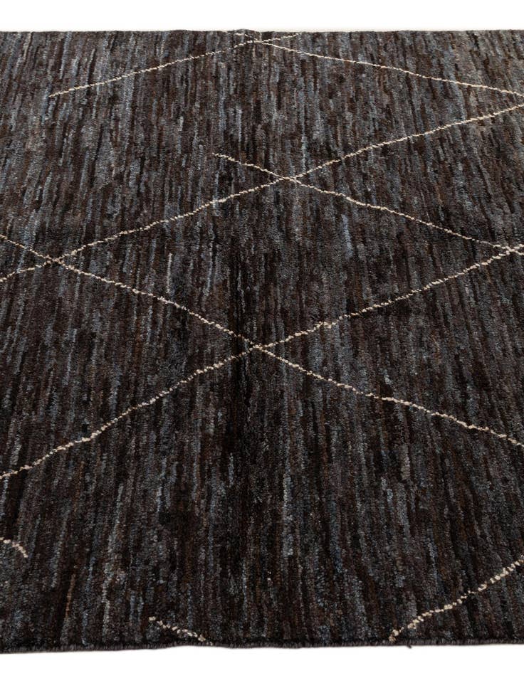 Detail image of  5' 3 x 7' 4  Hand Knotted Moroccan Wool Rug
