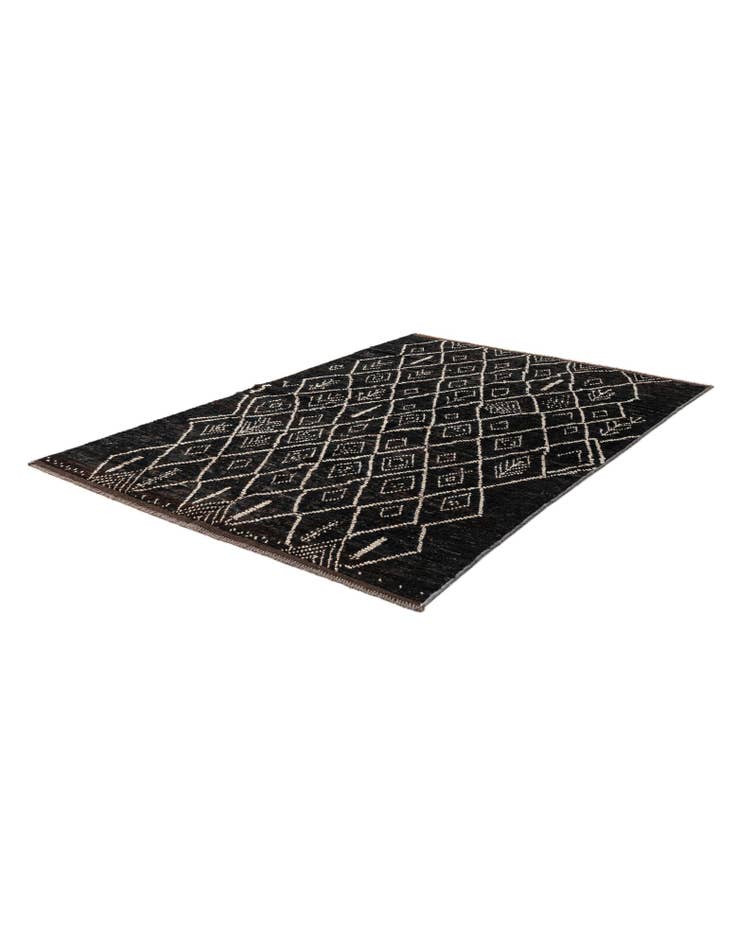 Detail image of  5' 4 x 7' 10  Hand Knotted Moroccan Wool Rug