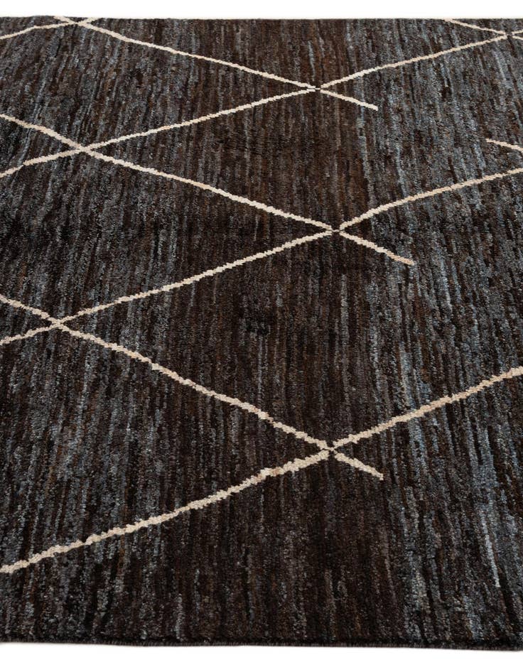 Detail image of  5' 4 x 8' 10  Hand Knotted Moroccan Wool Rug