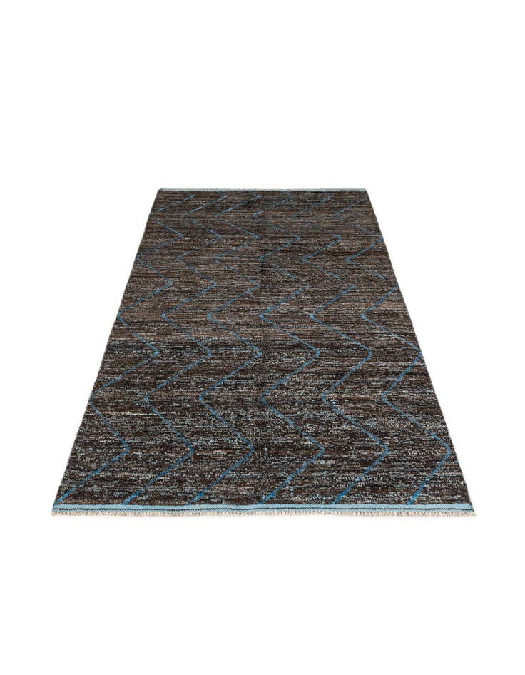 Detail image of  5' 1 x 8' 3  Hand Knotted Moroccan Wool Rug