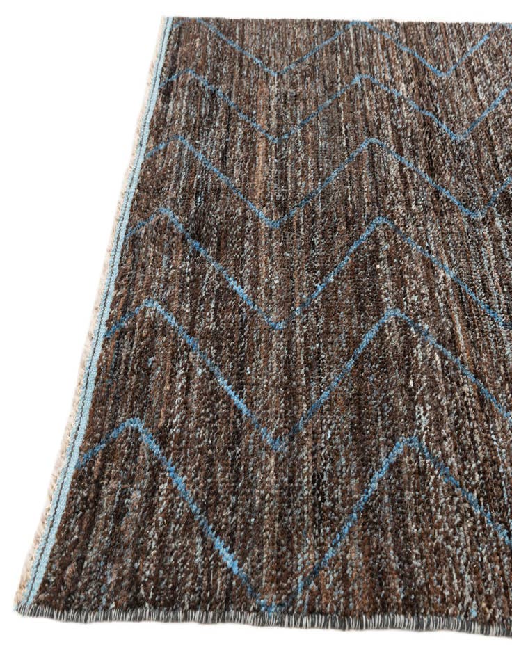 Detail image of  5' 1 x 8' 3  Hand Knotted Moroccan Wool Rug