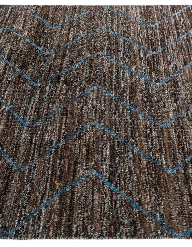 Detail image of  5' 1 x 8' 3  Hand Knotted Moroccan Wool Rug