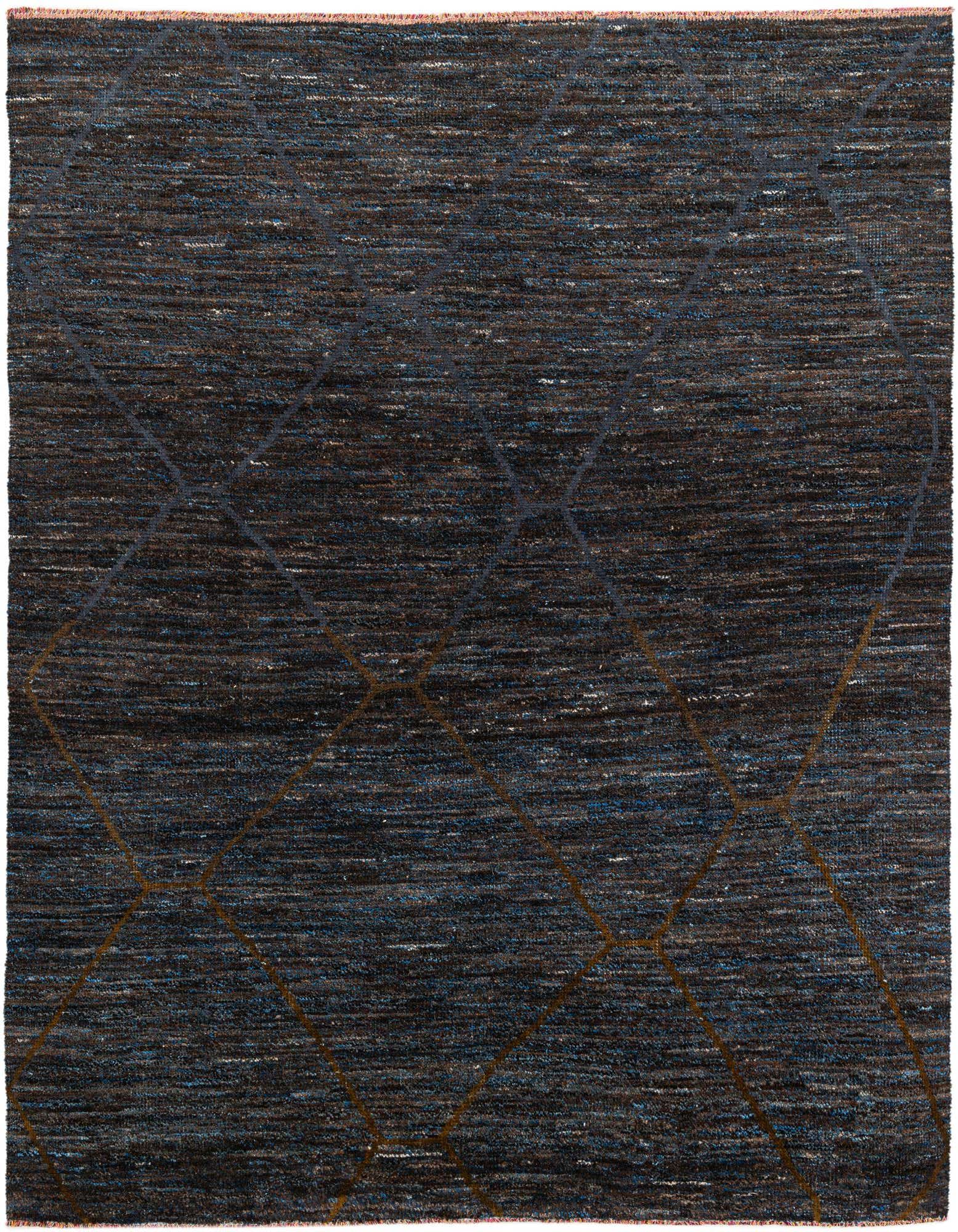 A rectangular 8x10 brown tribal shag rug from the Moroccan collection, featuring a subtle geometric pattern.