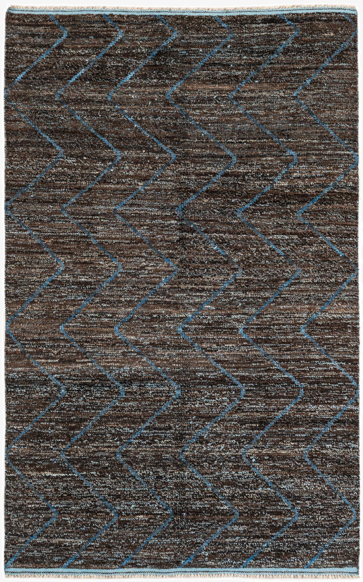  5' 1 x 8' 3  Hand Knotted Moroccan Wool Rug