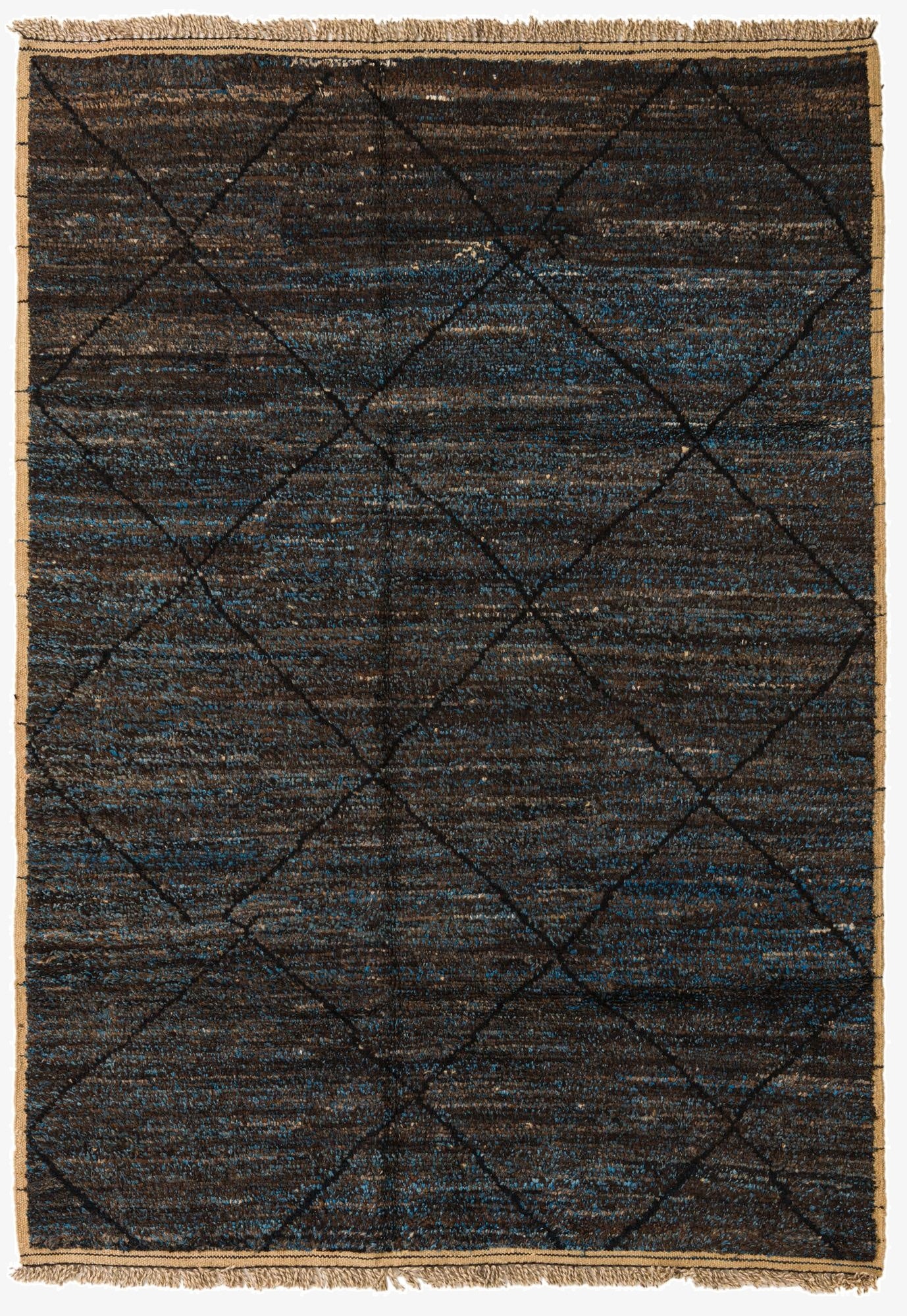  6' 6 x 9' 1  Hand Knotted Moroccan Wool Rug