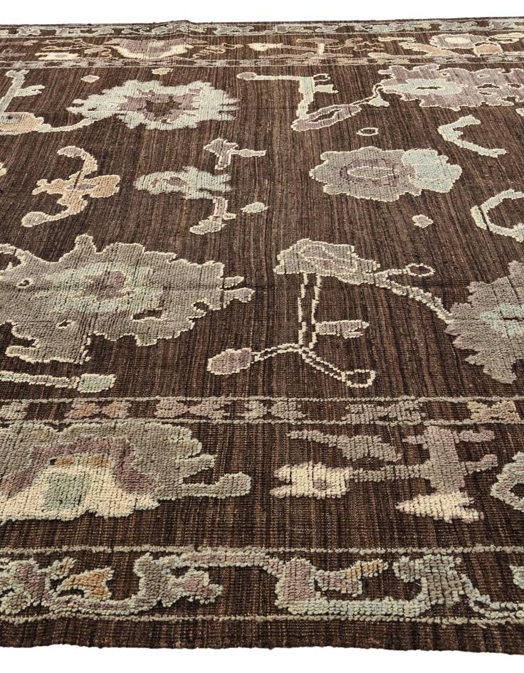 Detail image of  10' 4 x 14' 10  Hand Knotted Oushak Wool Rug