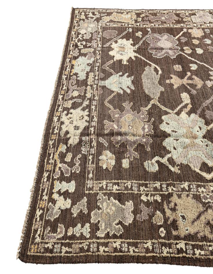 Detail image of  9' 4 x 12' 3  Hand Knotted Oushak Wool Rug