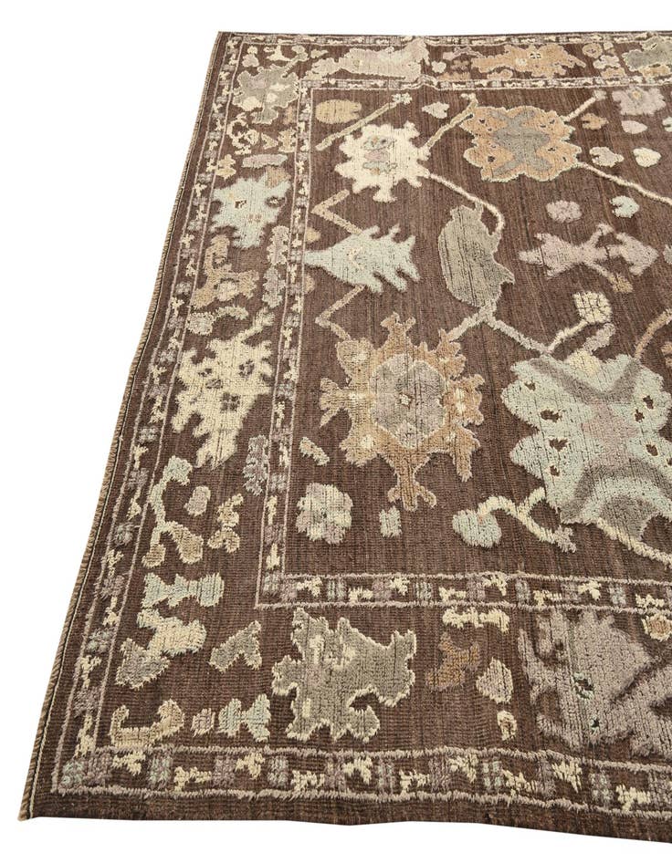 Detail image of  9' 2 x 13'  Hand Knotted Oushak Wool Rug