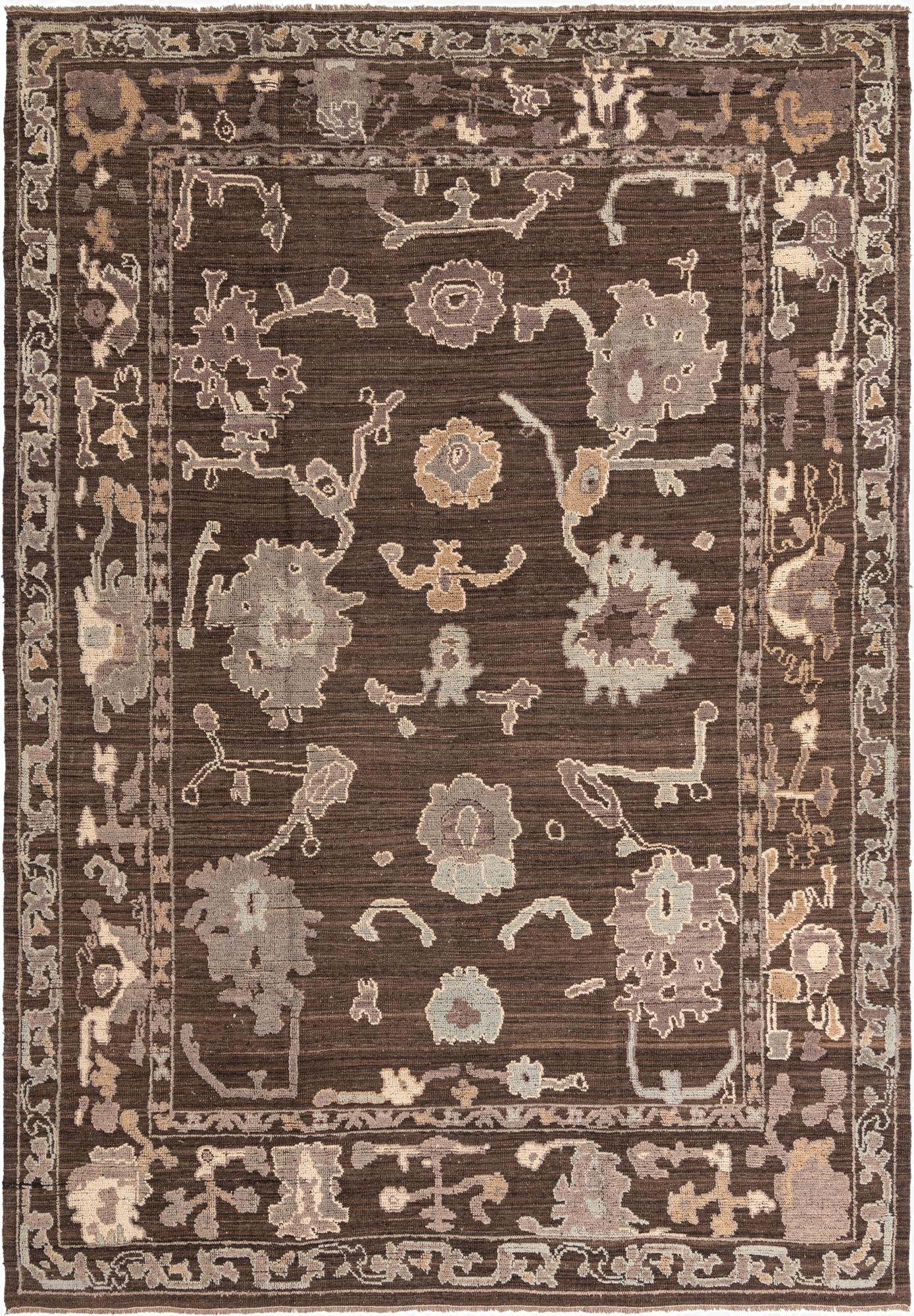  10' 4 x 14' 10  Hand Knotted Oushak Wool Rug