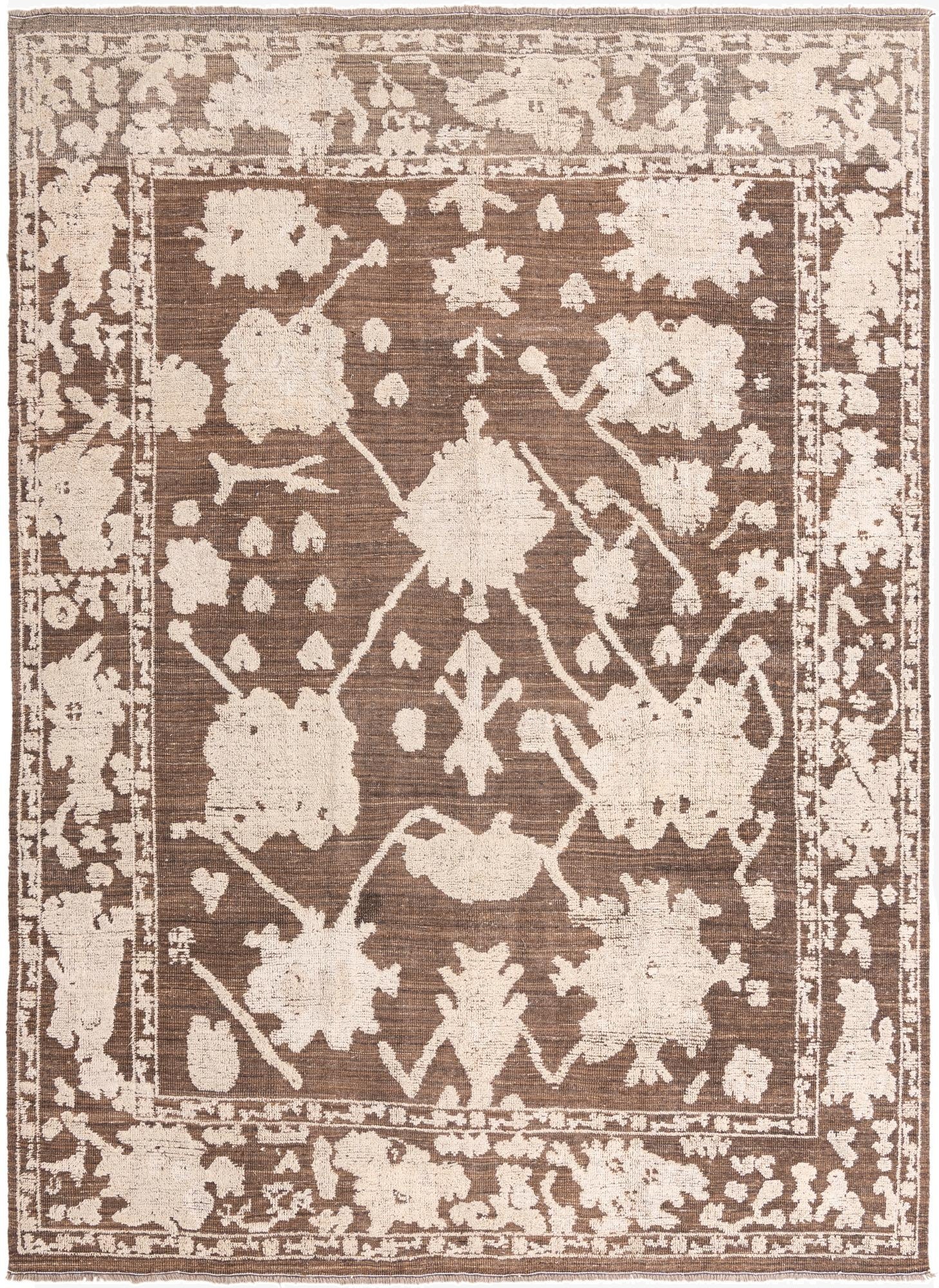  9' 1 x 12' 7  Hand Knotted Oushak Wool Rug