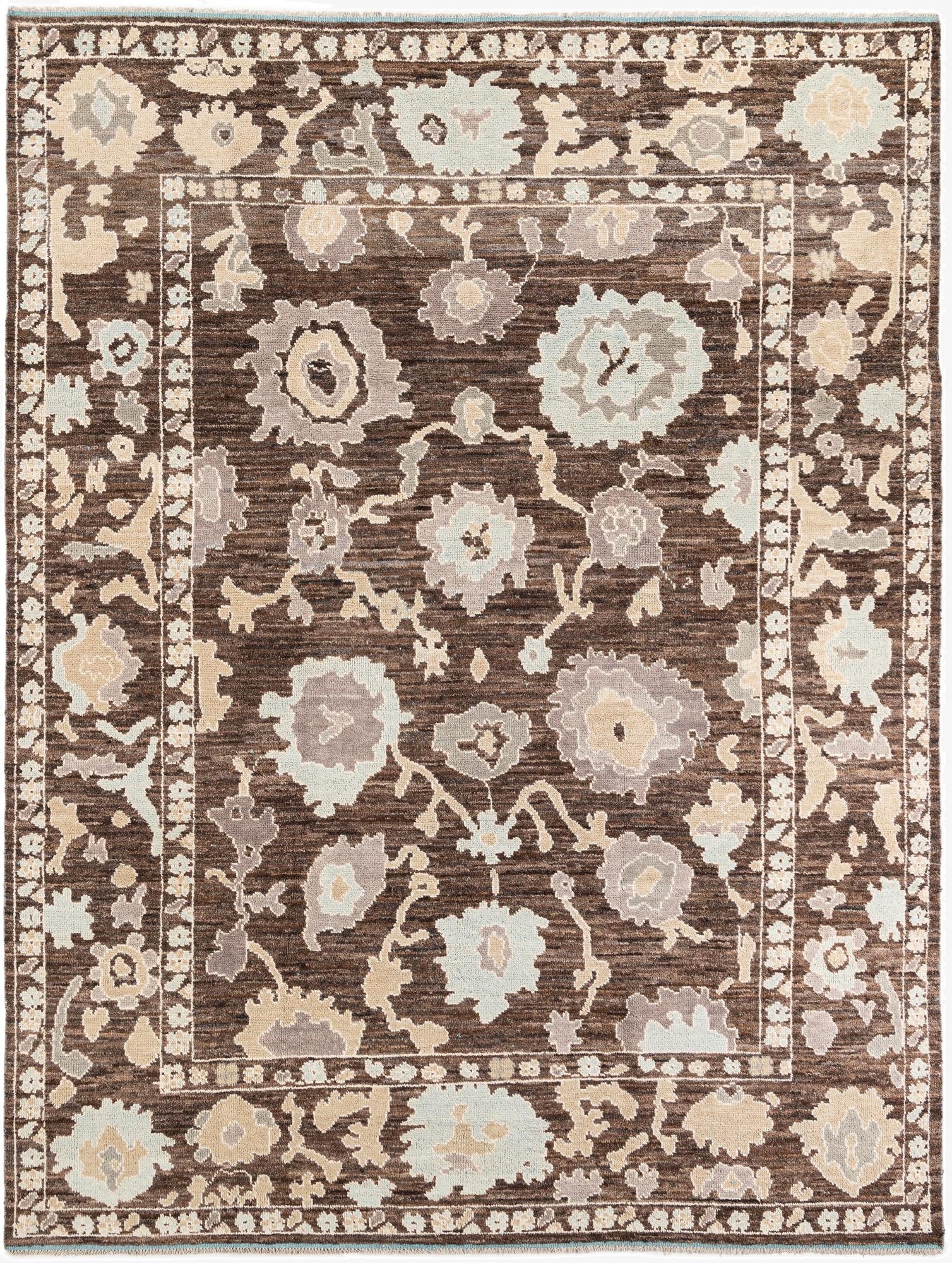  9' x 11' 10  Hand Knotted Oushak Wool Rug