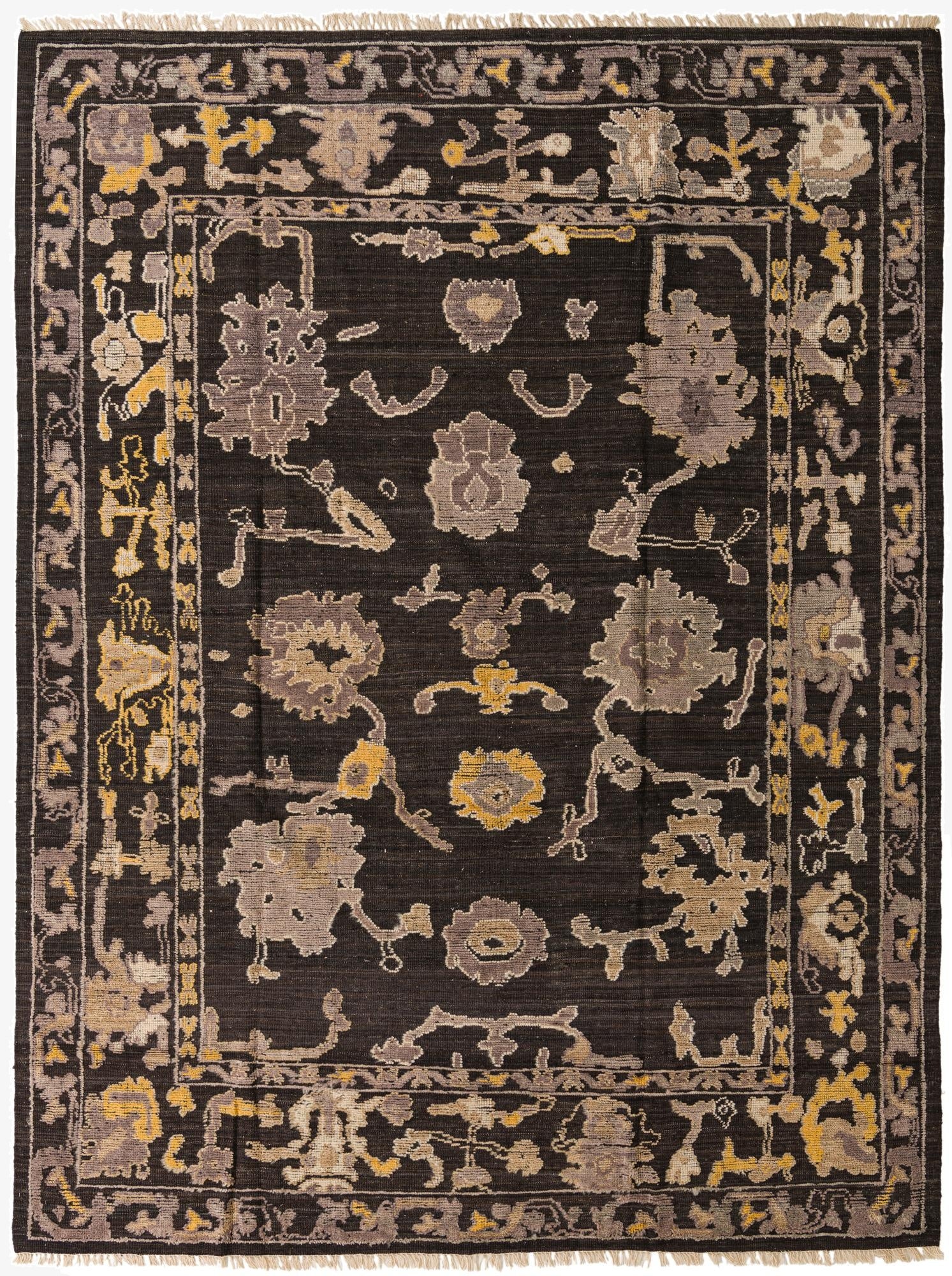  9' 1 x 12' 1  Hand Knotted Oushak Wool Rug