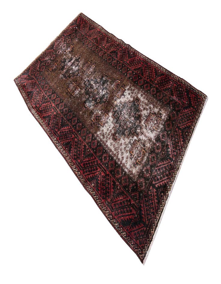 Detail image of  3' 9 x 6' 4  Hand Knotted Ultra Vintage Persian Wool Rug