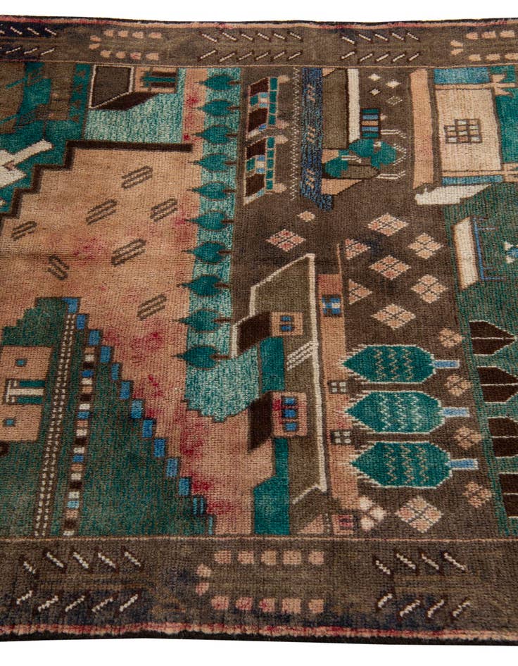 Detail image of  3' 10 x 6' 3  Hand Knotted Ultra Vintage Persian Wool Rug