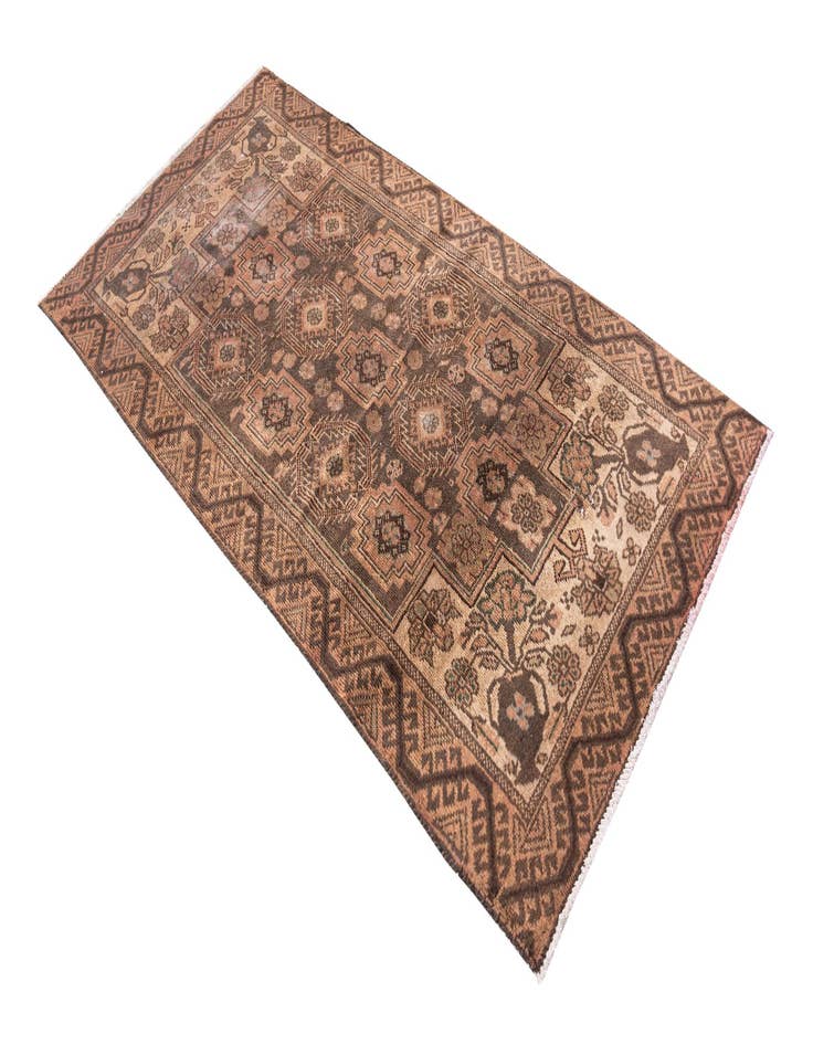 Detail image of  3' 3 x 6' 4  Hand Knotted Ultra Vintage Persian Wool Rug