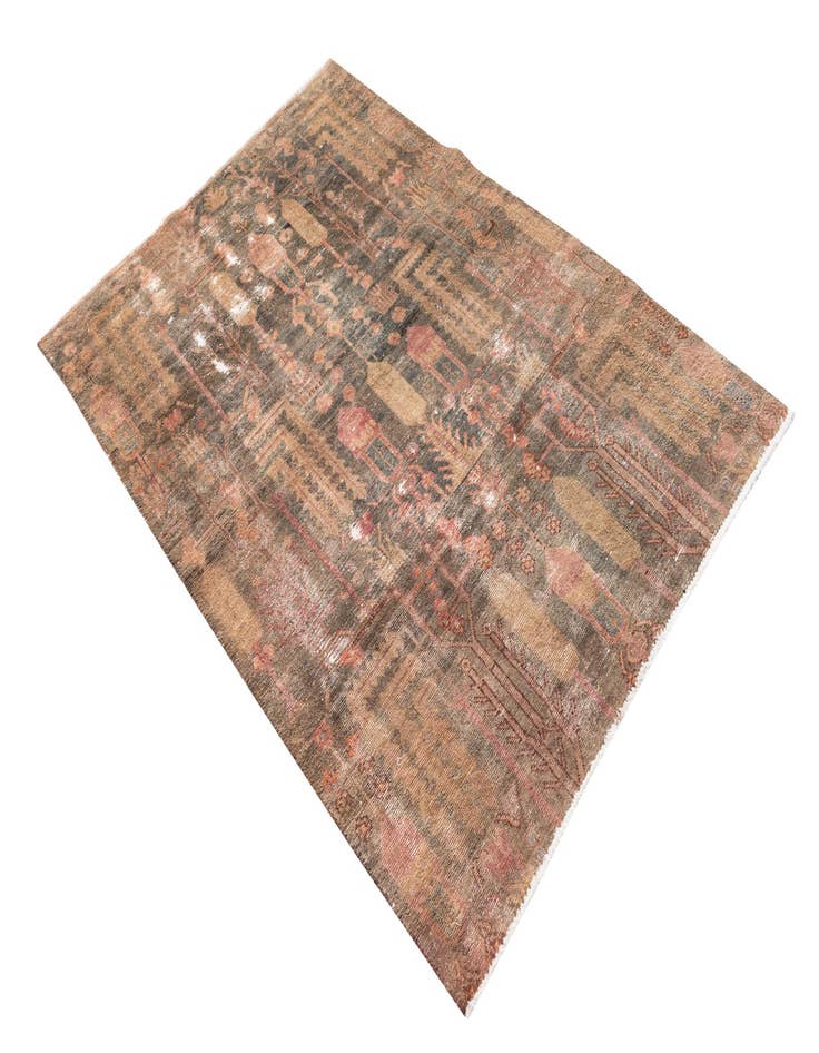 Detail image of  3' 8 x 5' 3  Hand Knotted Ultra Vintage Persian Wool Rug