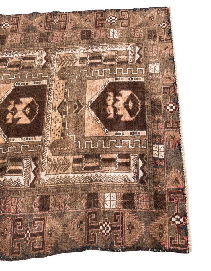 Detail image of  3' 5 x 6' 8  Hand Knotted Ultra Vintage Persian Wool Rug