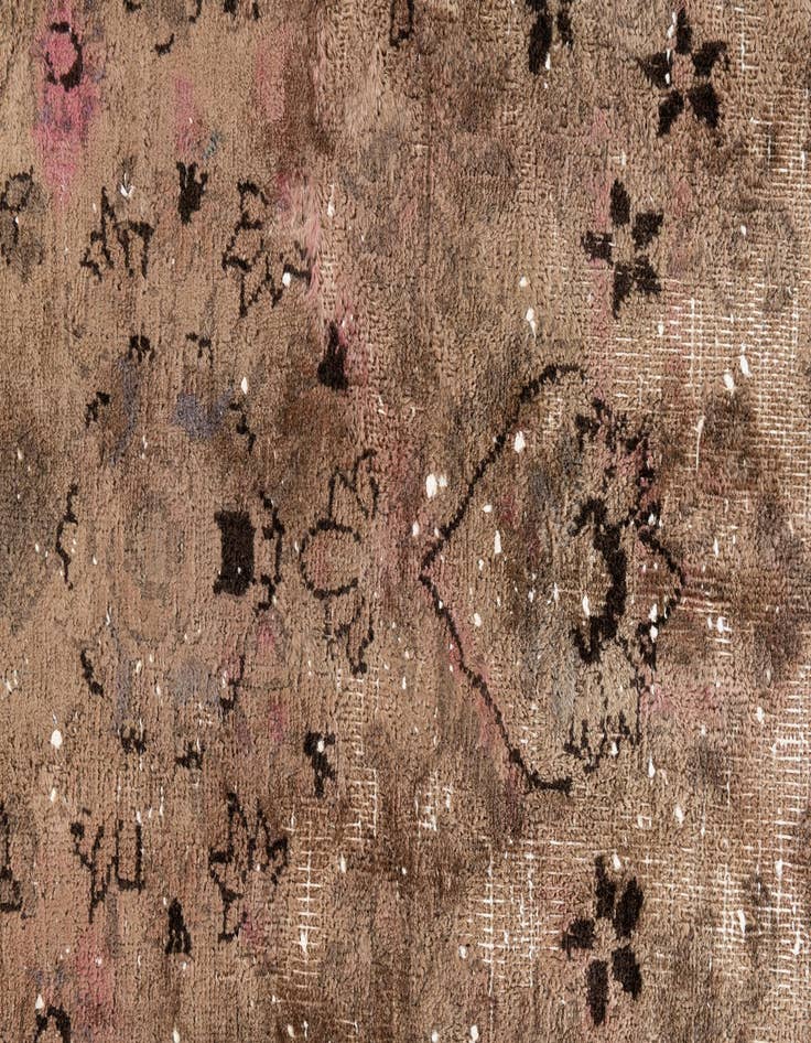 Detail image of  4' 5 x 7'  Hand Knotted Ultra Vintage Persian Wool Rug