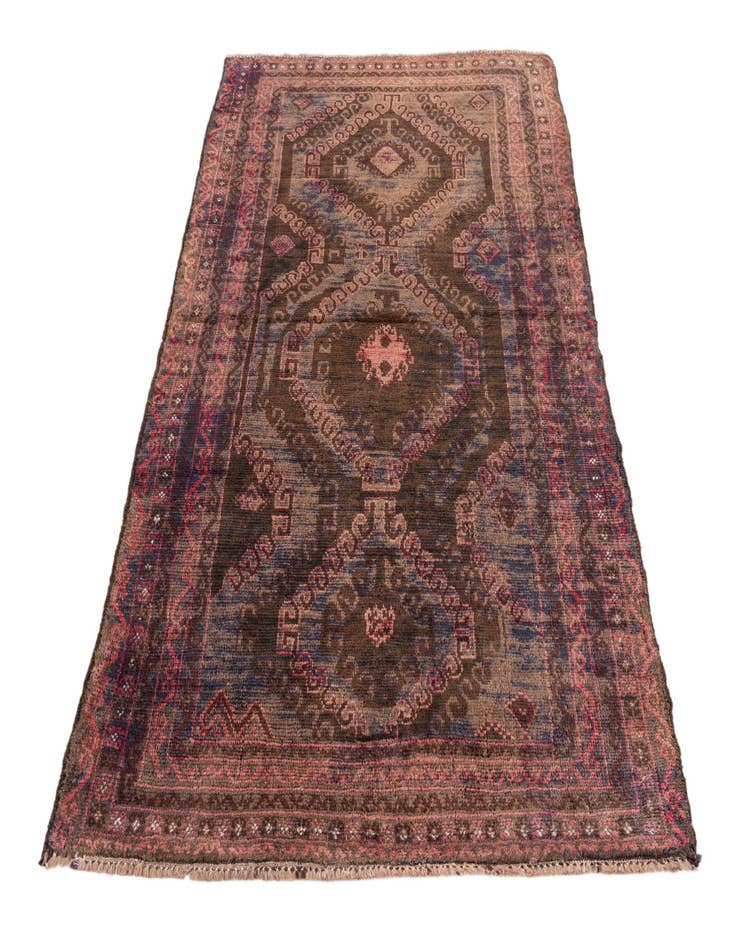 Detail image of  3' 7 x 6' 2  Hand Knotted Ultra Vintage Persian Wool Rug