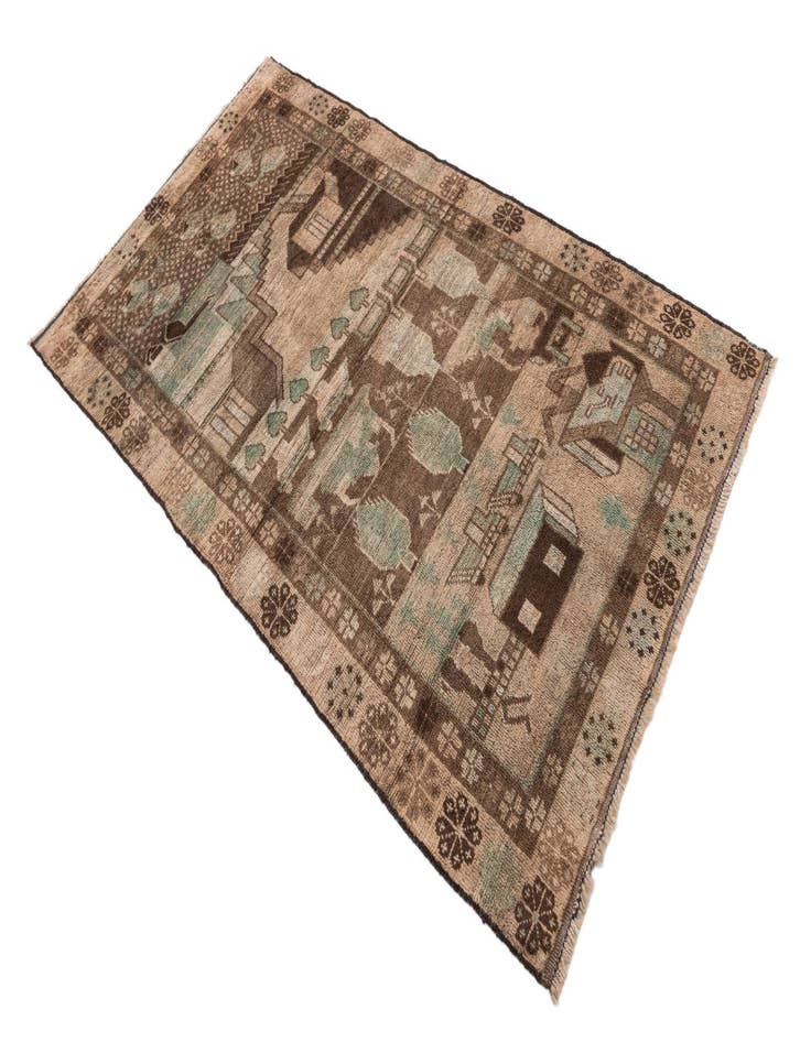 Detail image of  3' 5 x 5' 10  Hand Knotted Ultra Vintage Persian Wool Rug